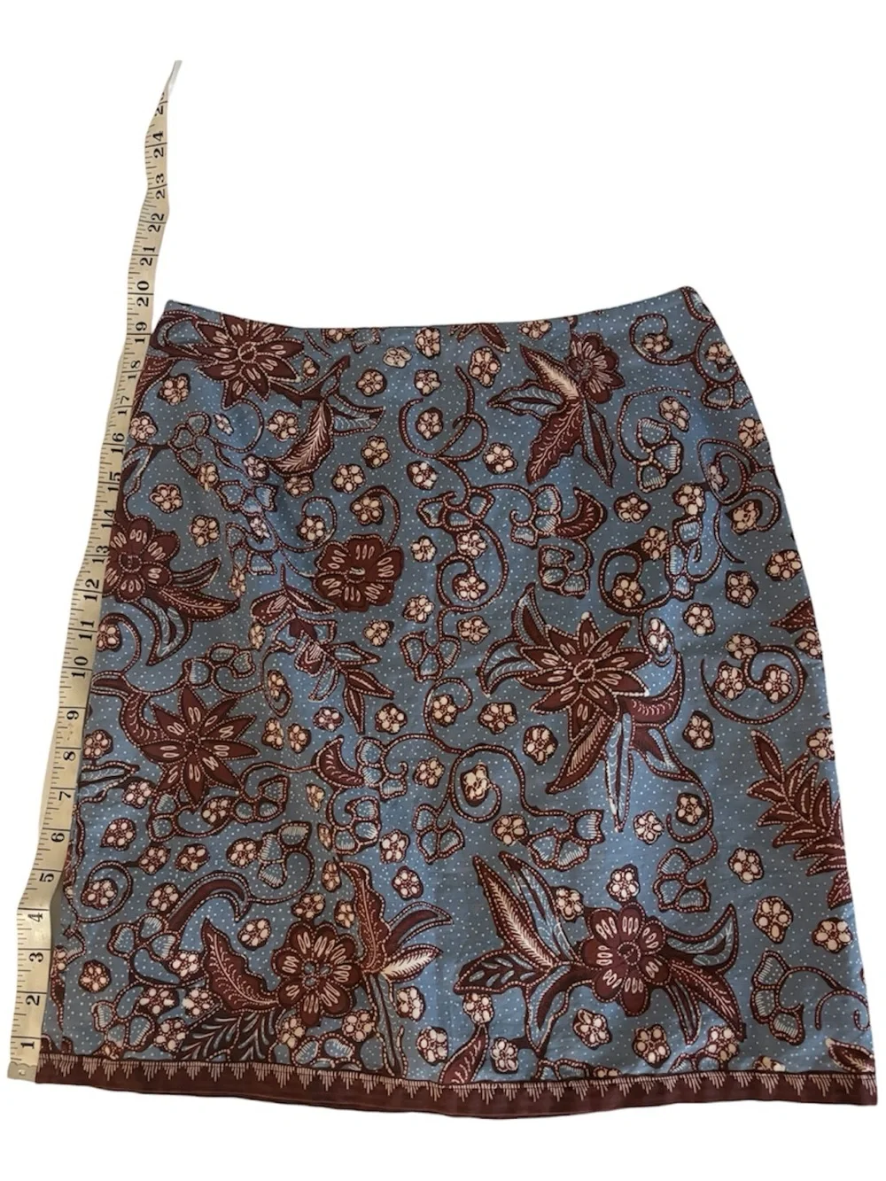 Blue Floral A-Line Skirt - Women's Casual Skirt
